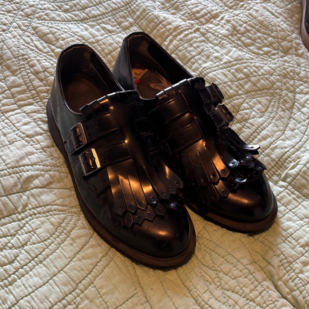 Women’s Black Double Monk Strap Loafers